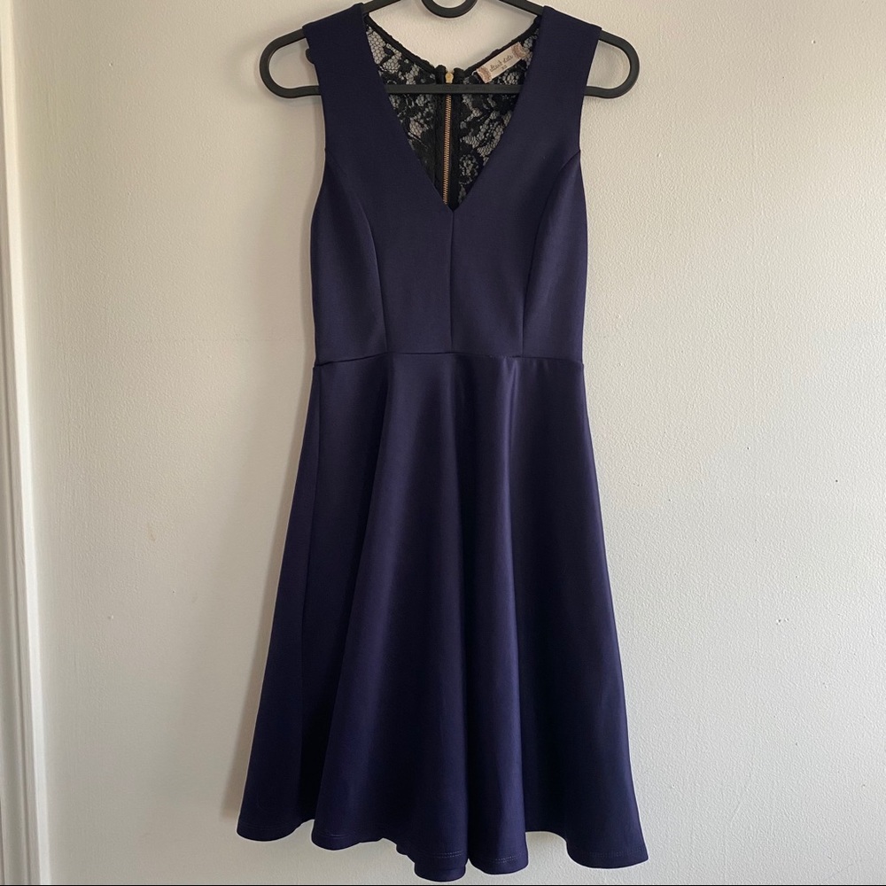 Altar’d State Navy Blue w Black Lace dress